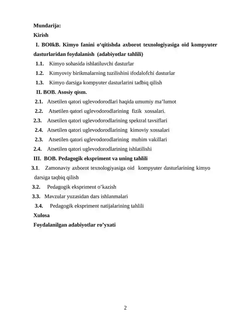 atsetelen qatori uglevodorodlar 2