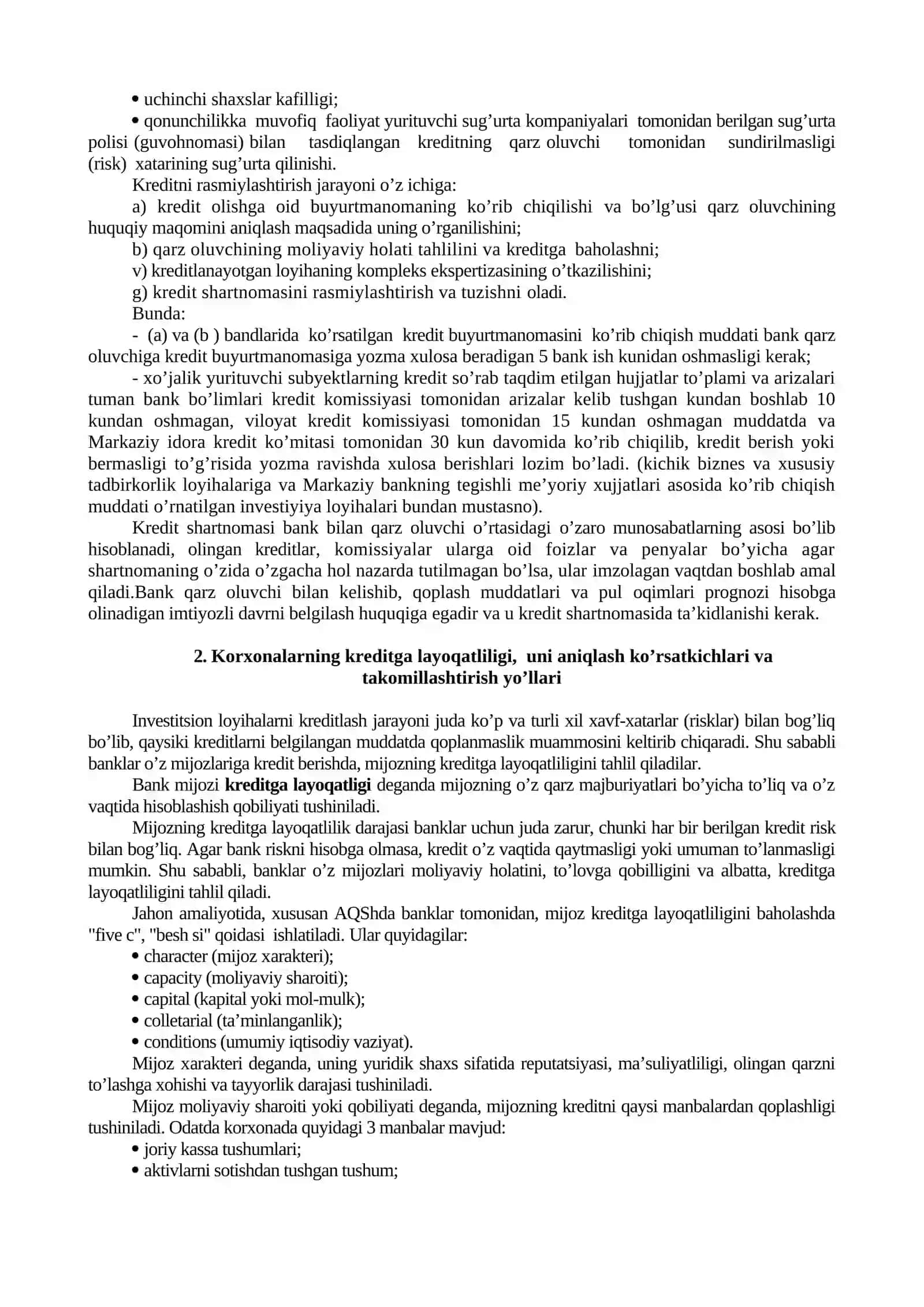 Investitsiya faoliyatini kreditlash 2