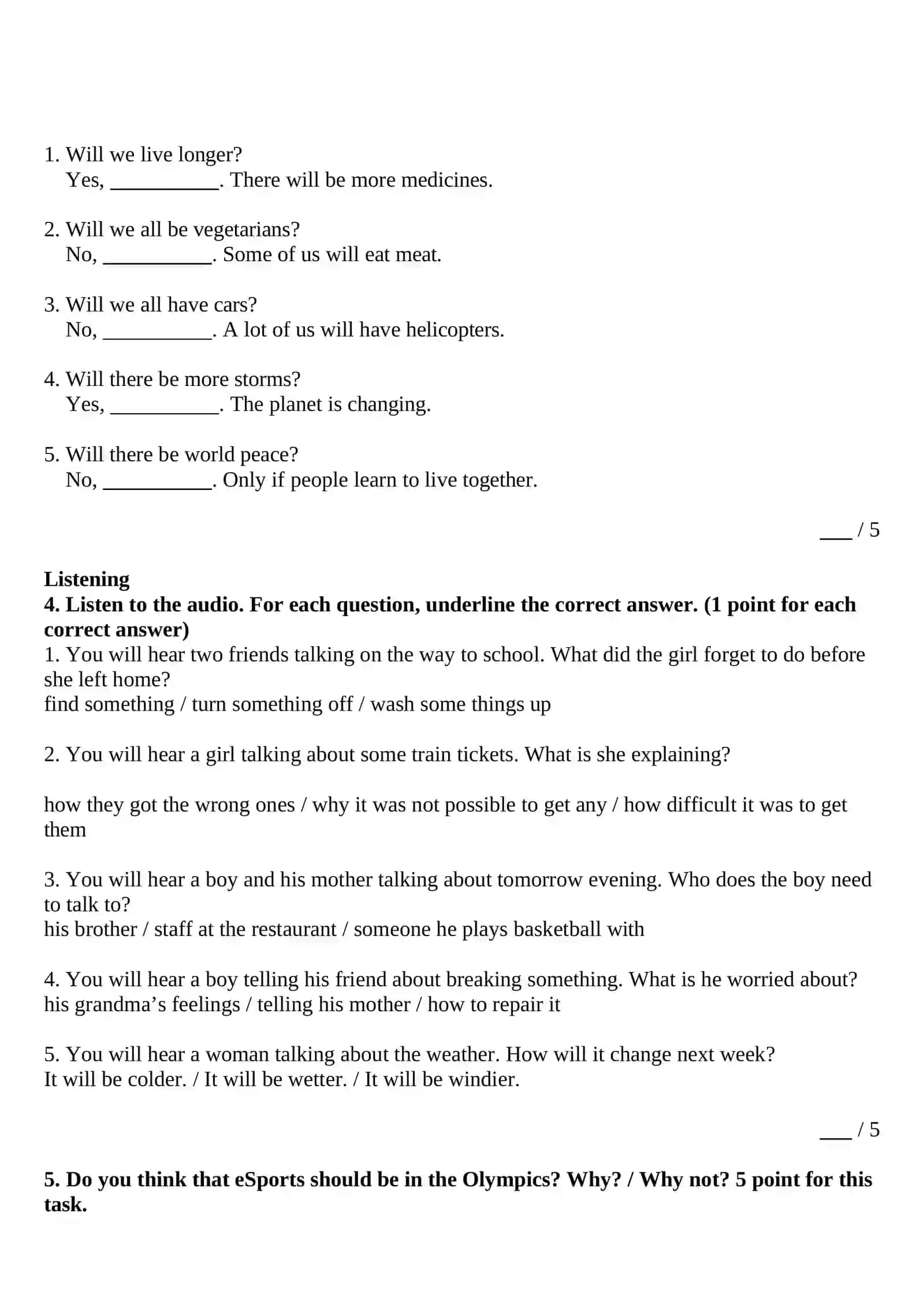 Summative Section assessment Term 2-2. Variant #2 for Grade 9 2