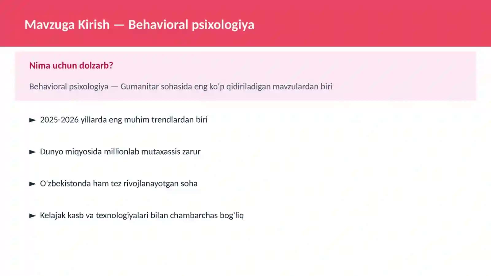 Behavioral psixologiya 2