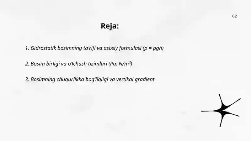 Gidrostatik bosim va uning xosslari 2