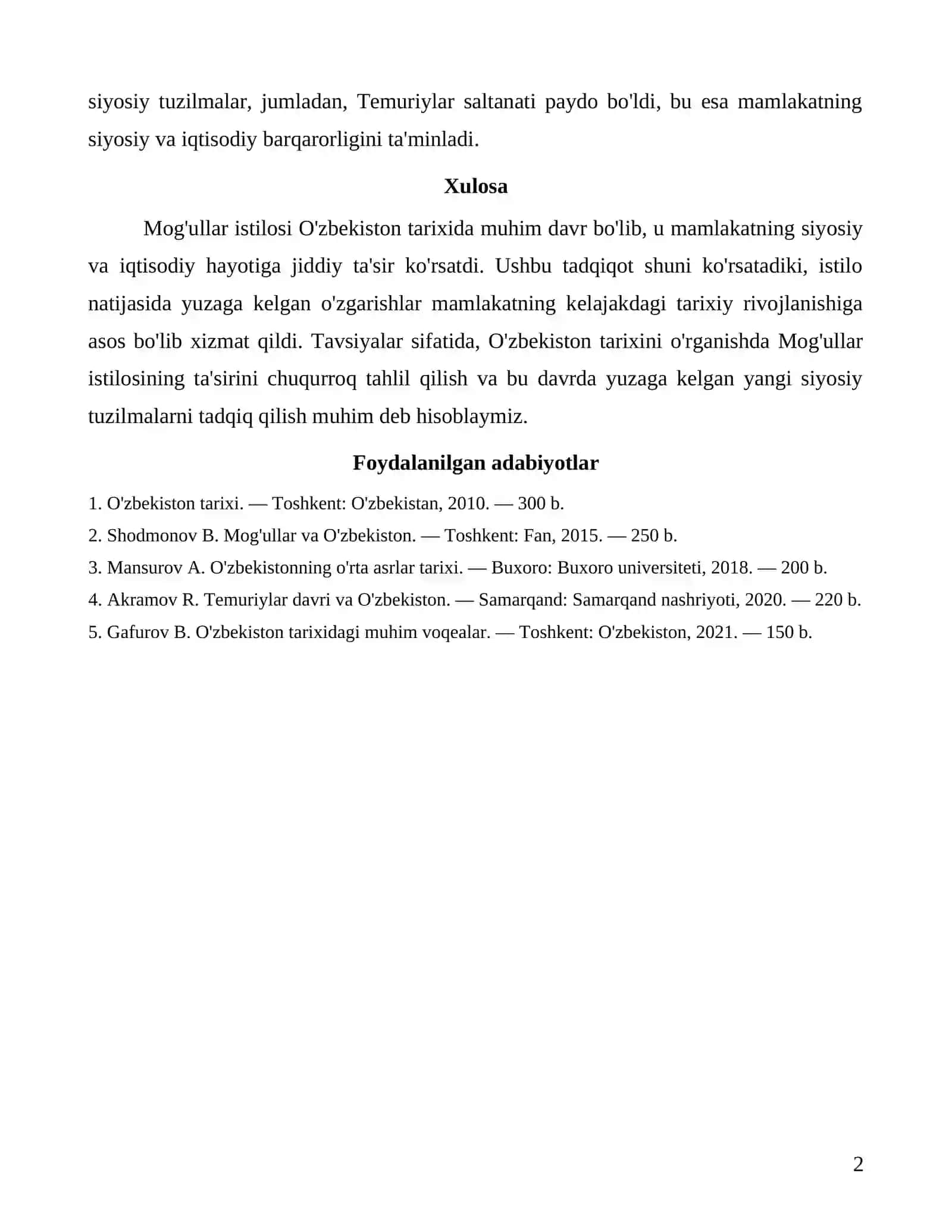 Mog'ullar istilosidan so'ng siyosiy vaziyat 2