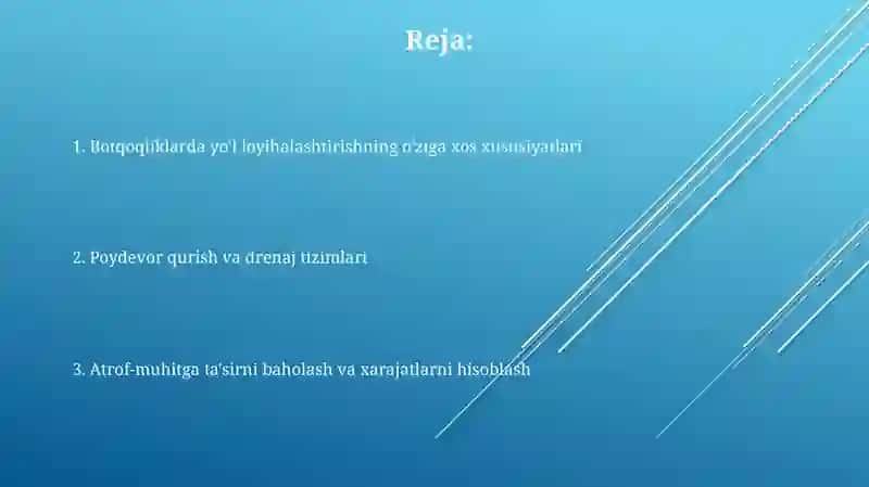 Botqoqliklardayo‘llarniloyihalashningo‘zigaxosliklari 2