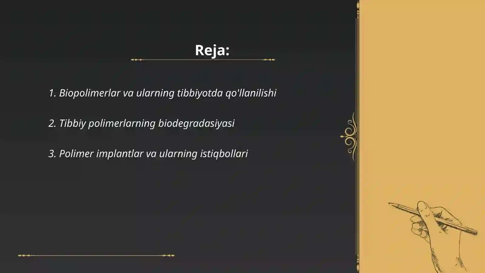 Tibbiyot polimerlari istiqbollari 2