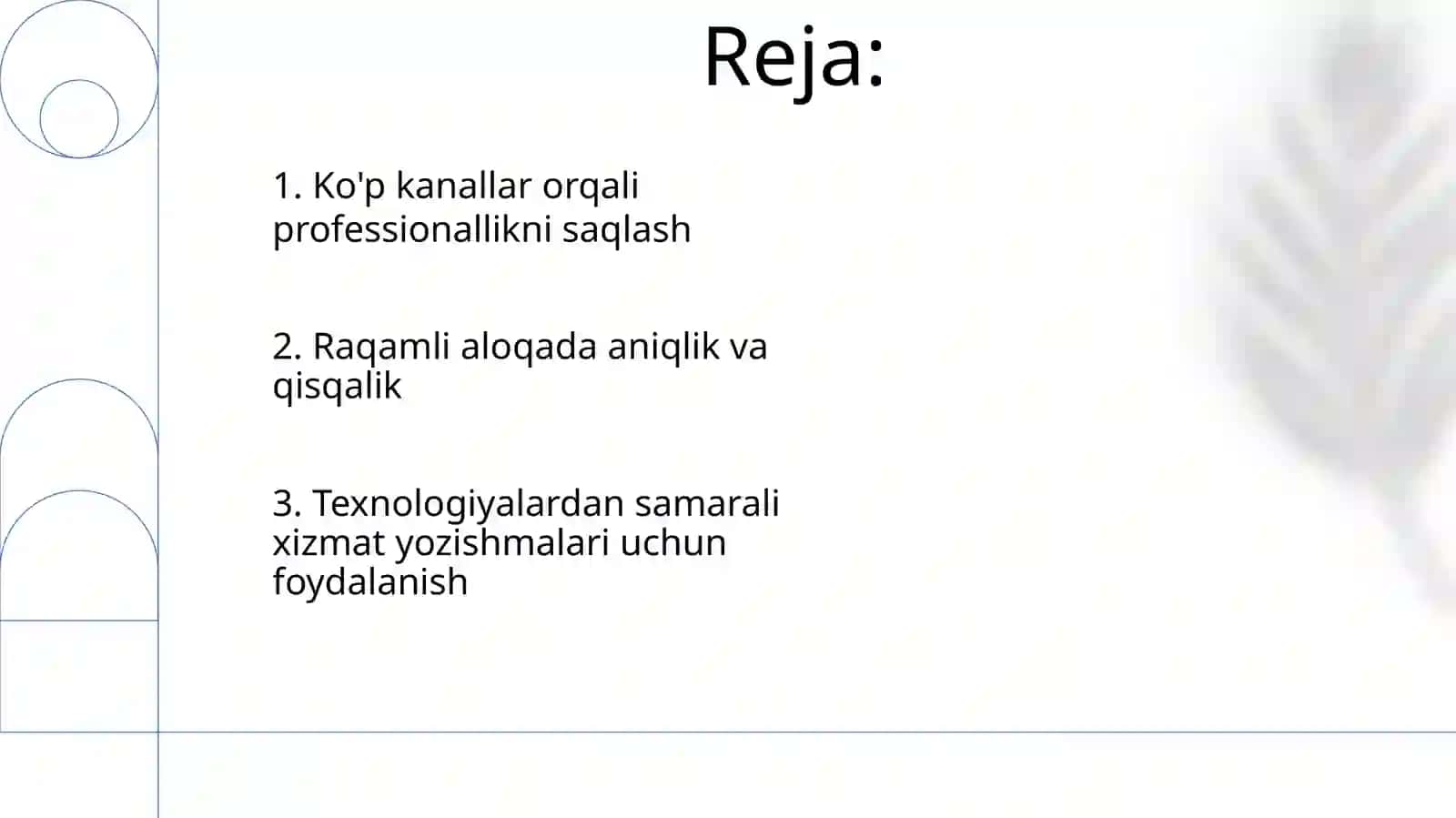 Ish yuritish tili va uslubi. Xizmat yozishmalari bilan ishlash texnologiyalari 2