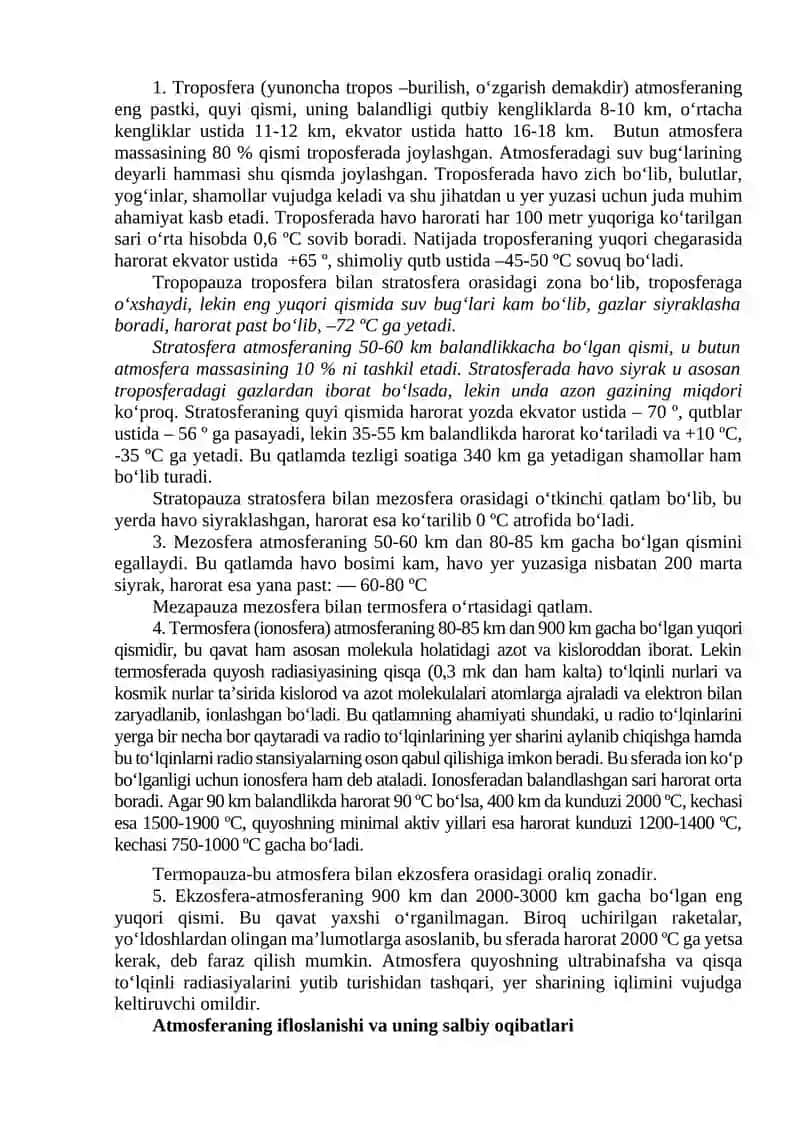 Atmosfera havosini va Yer resurslarini muhofaza qilish 2