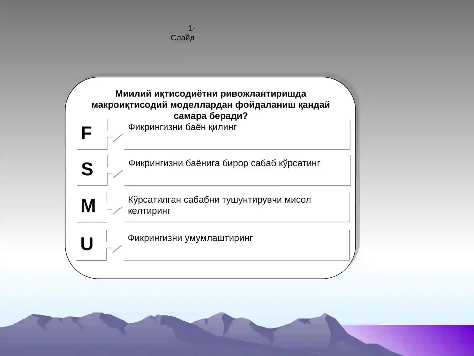 13-МАВЗУ | Макроиқтисодий жараёнлар моделлари 2