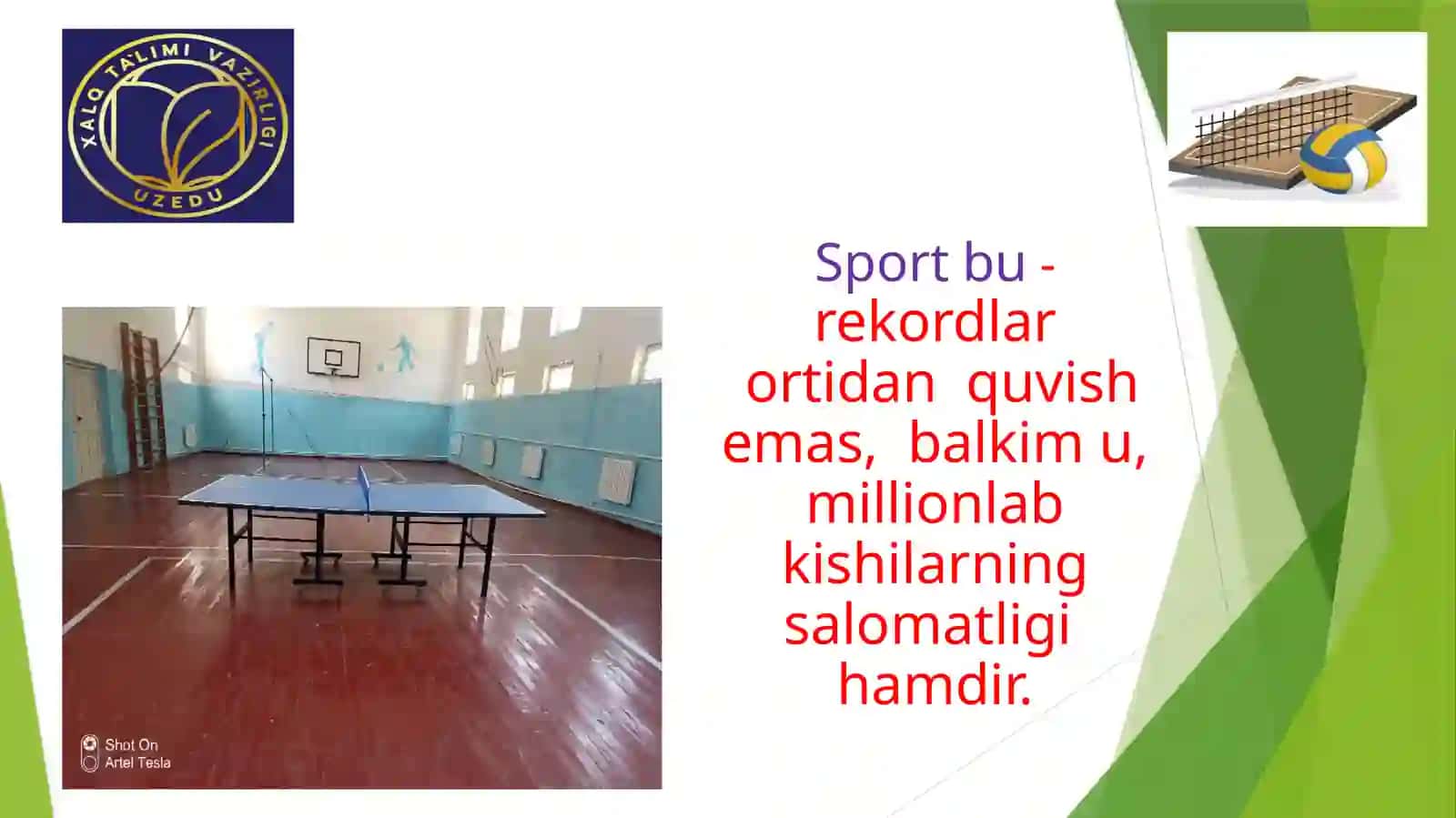 Jismoniy tarbiya fanidan Voleybol. To'pni yuqoridan qabul qilish ochiq dars ishlanma 2