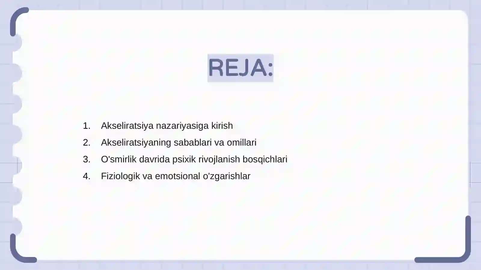 Akseliratsiya nazariyasi 2