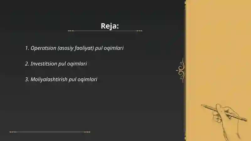 Operatsion (asosiy faoliyat) pul oqimlari 2