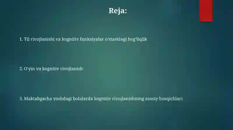 Maktabgacha yoshidagi bolalar bilish jarayonlarining rivojlanishi 2