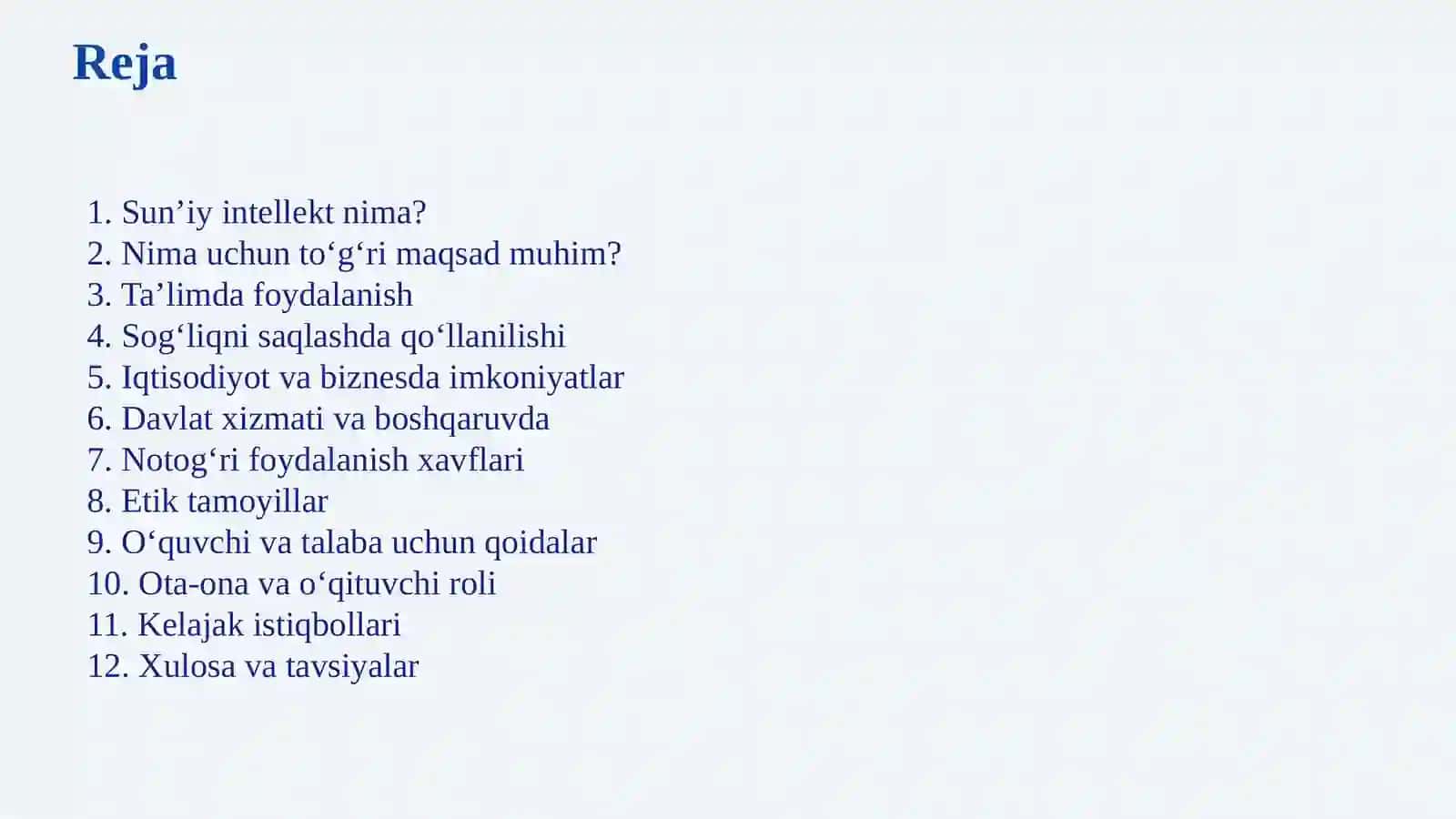Sun'iy intellektdan to'g'ri maqsadlarda foydalanish 2