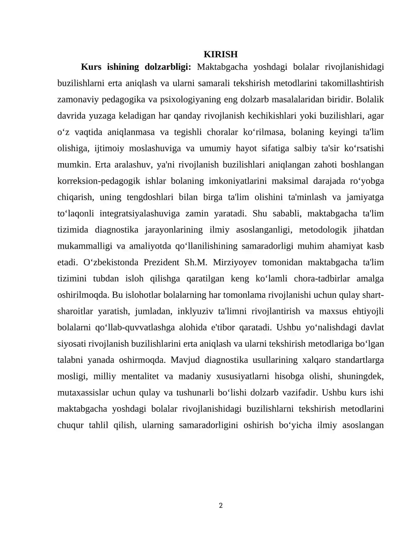 BOB MAKTABGACHA YOSHDAGI BOLALAR RIVOJLANISHIDAGI BUZILISHLARNI TEKSHIRISH METODLARI 2
