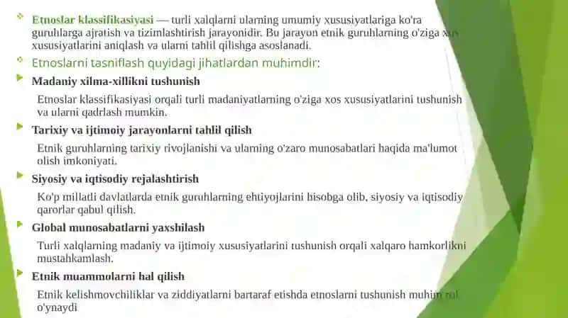 DUNYO XALQLARI KLASSIFIKATSIYASI 2