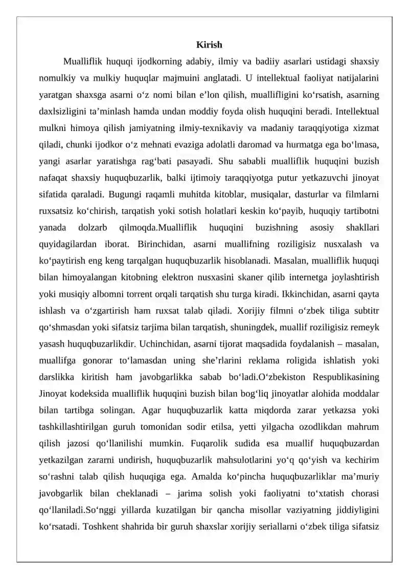 Mualliflik Huquqlarini Buzganlik Uchun Javobgarlik 2