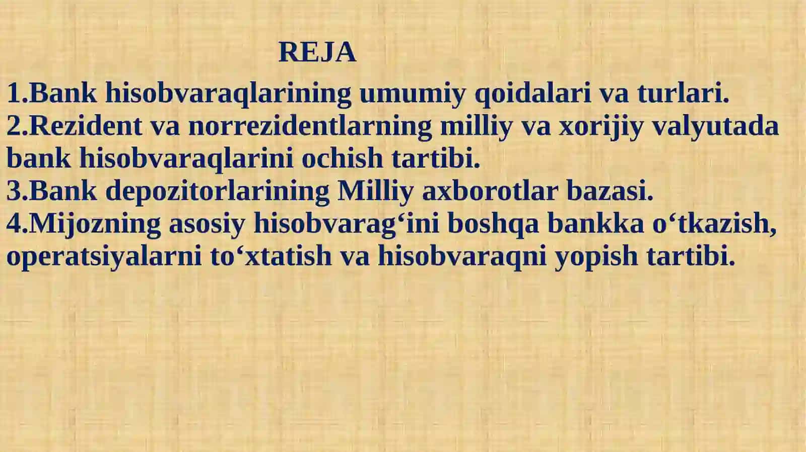 Banklarda hisobvaraq ochish va yuritish tartibi 2