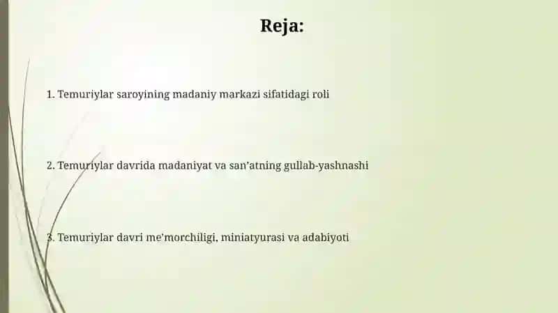 Temuriylar davrida madaniyat va san'atning yuksalishi jarayonlari 2