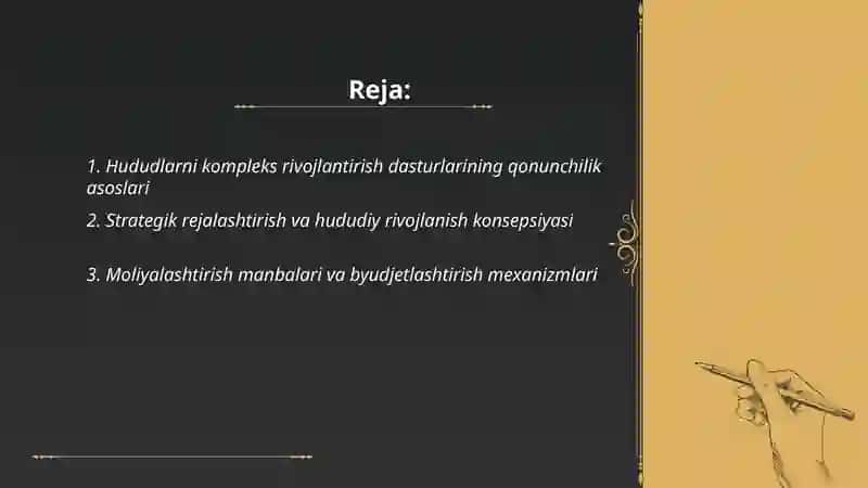 Hududlarni kompleks rivojlantirish dasturlari 2