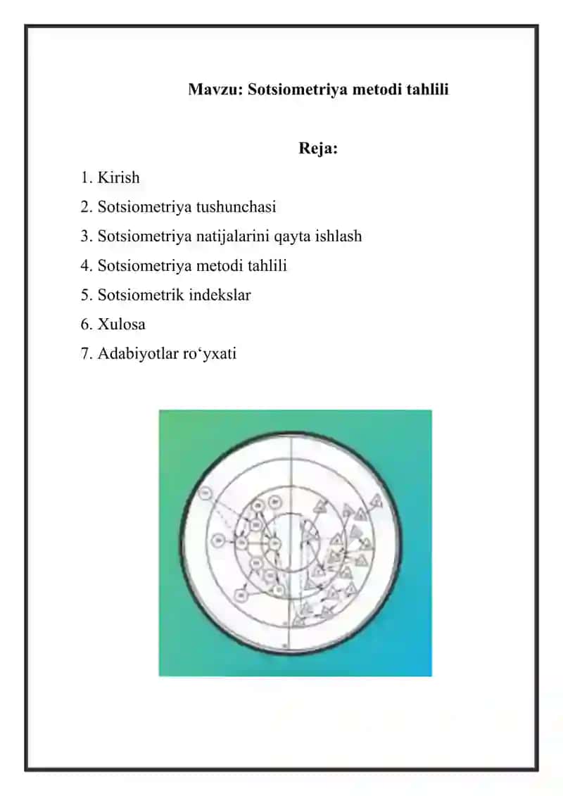 Sotsiometriya metodi tahlili 2