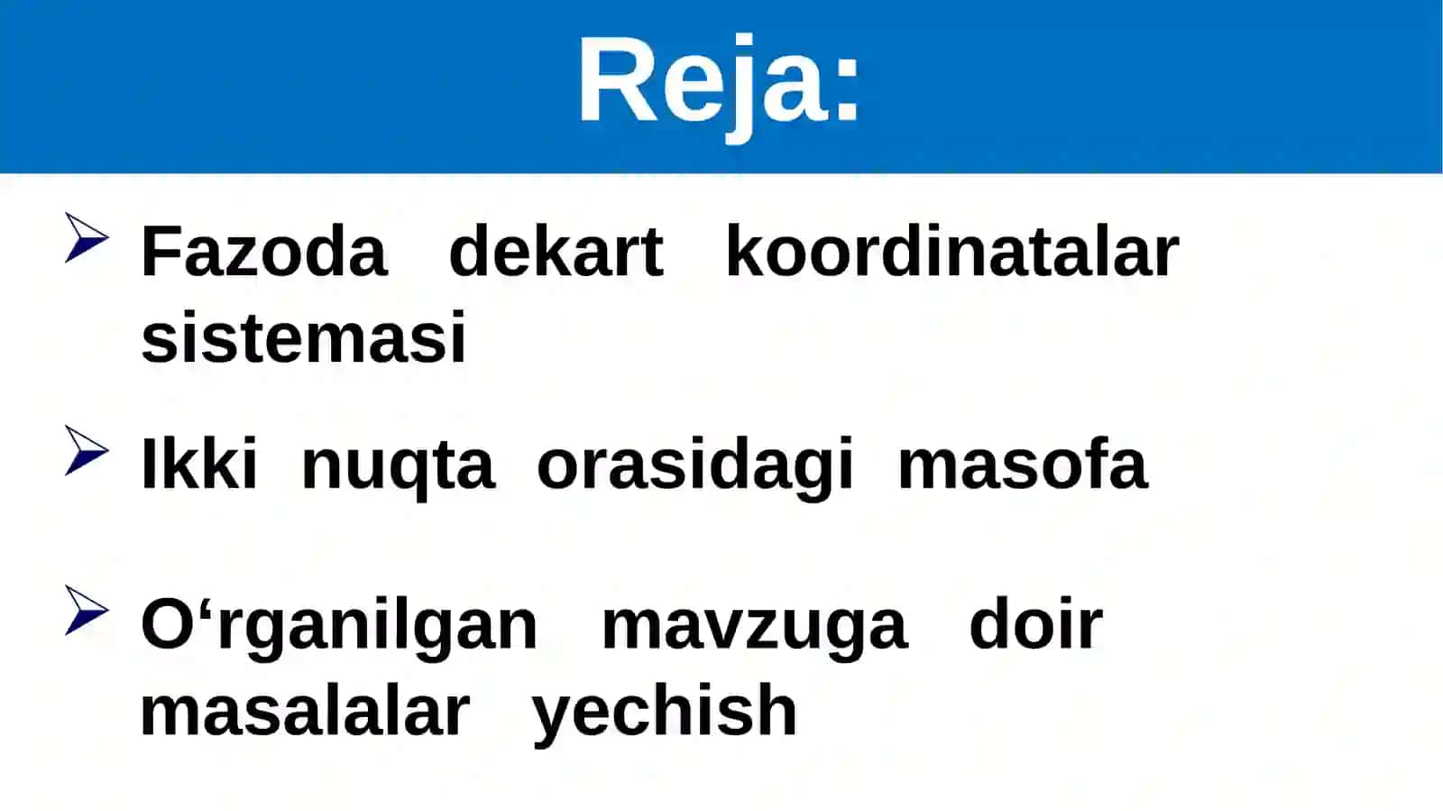 Fazoda dekart   koordinatalar sistemasi 2
