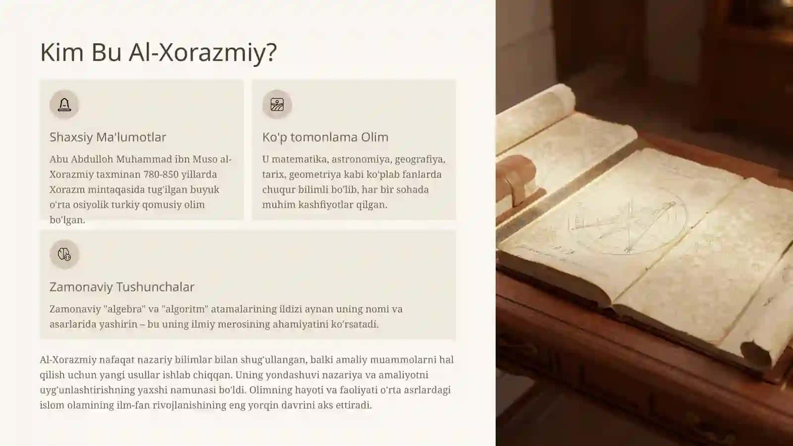 Al-Xorazmiyning Buyuk Merosi: Zamonaviy Dunyoning Ilmiy Otasi 2