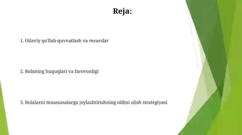 Oilaviy qo'llab-quvvatlash va mustahkamlash 2