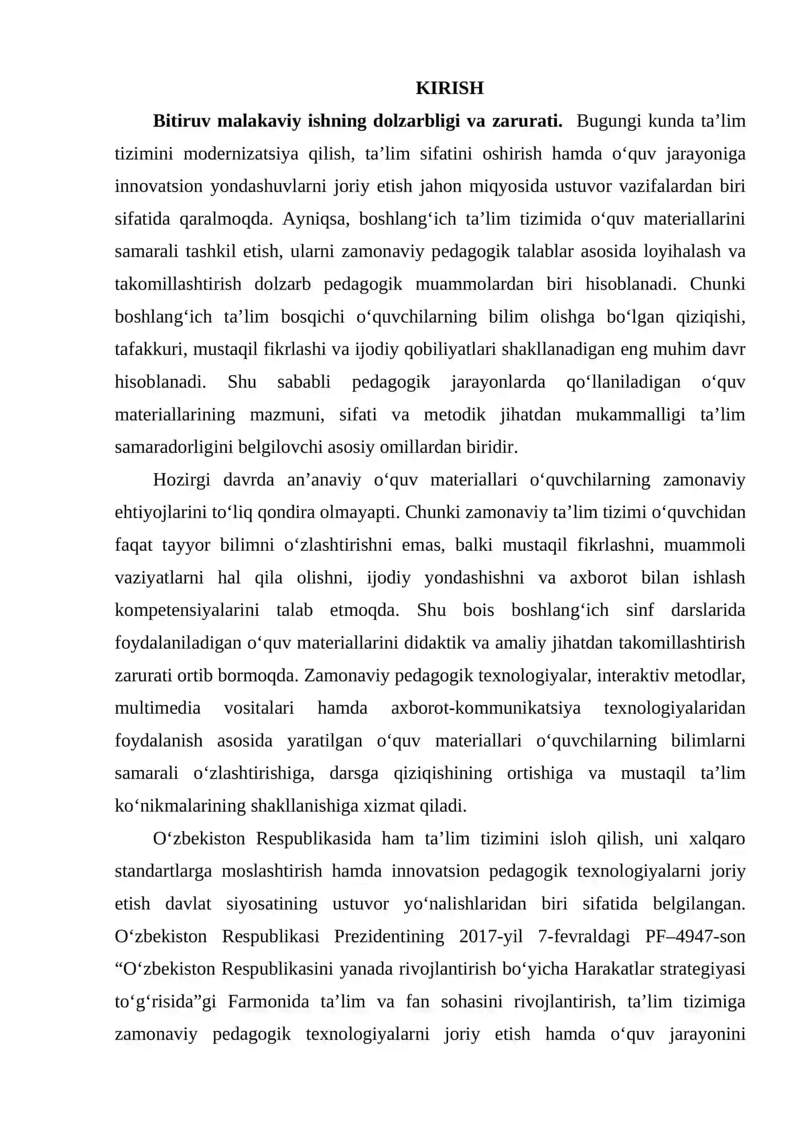O‘quv materiallarini loyihalashning pedagogik va amaliy asoslarini takomillashtirish 2