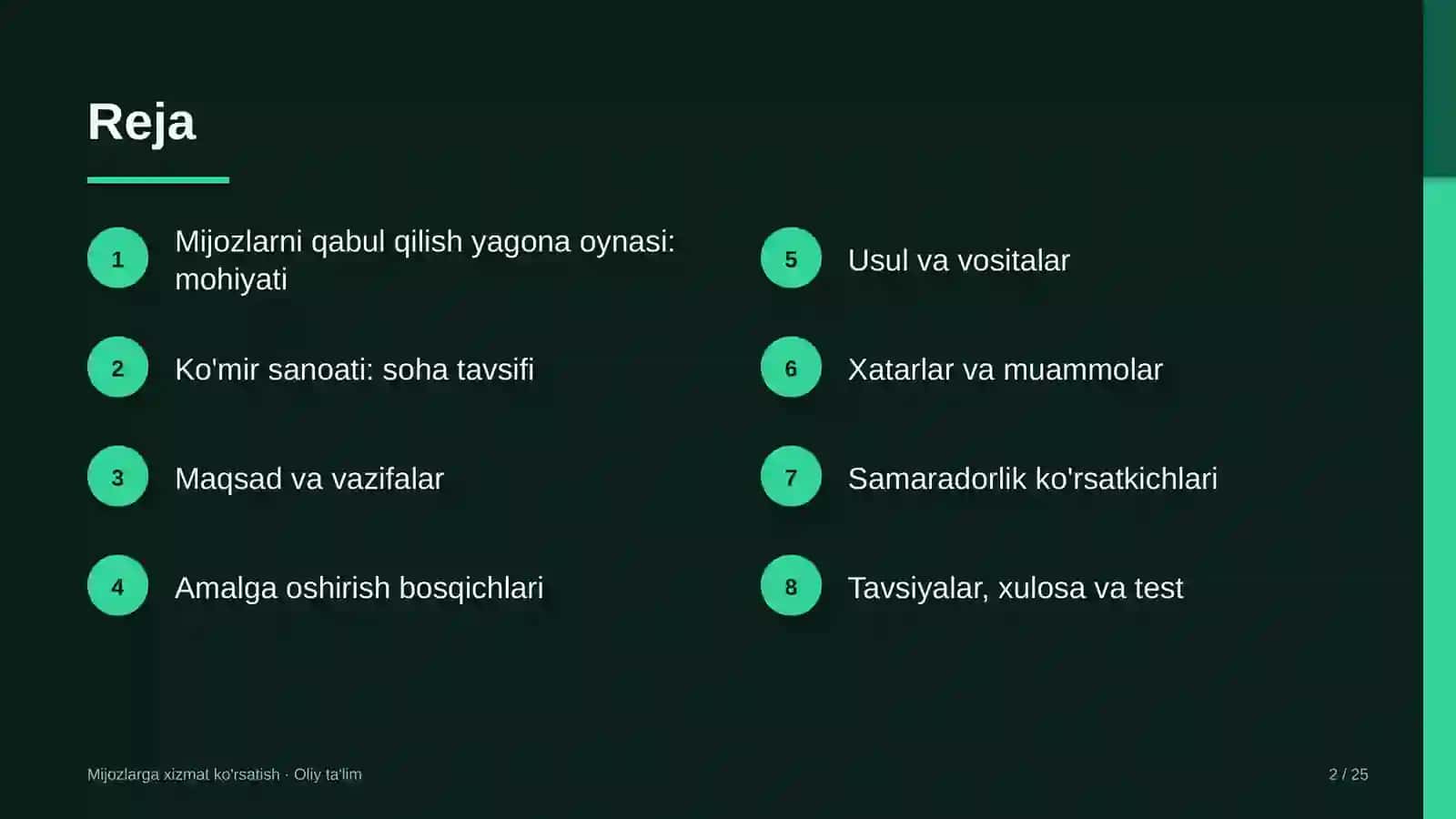 Ko'mir sanoatida mijozlarni qabul qilish yagona oynasini tashkil etish 2