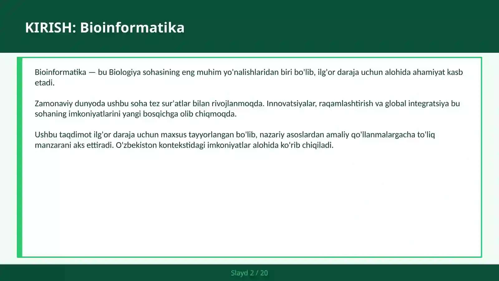 BIOINFORMATIKA 2