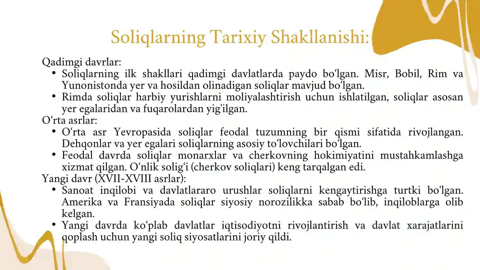 Soliqlarning Tarixiy Shakllanishi 2