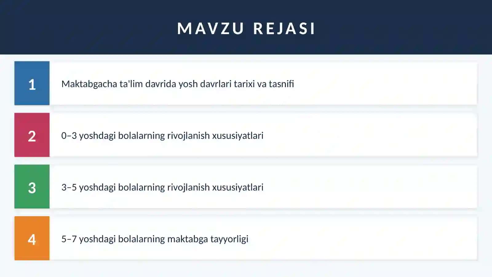 Yosh Davrlari Tarixi va Tasnifi 2