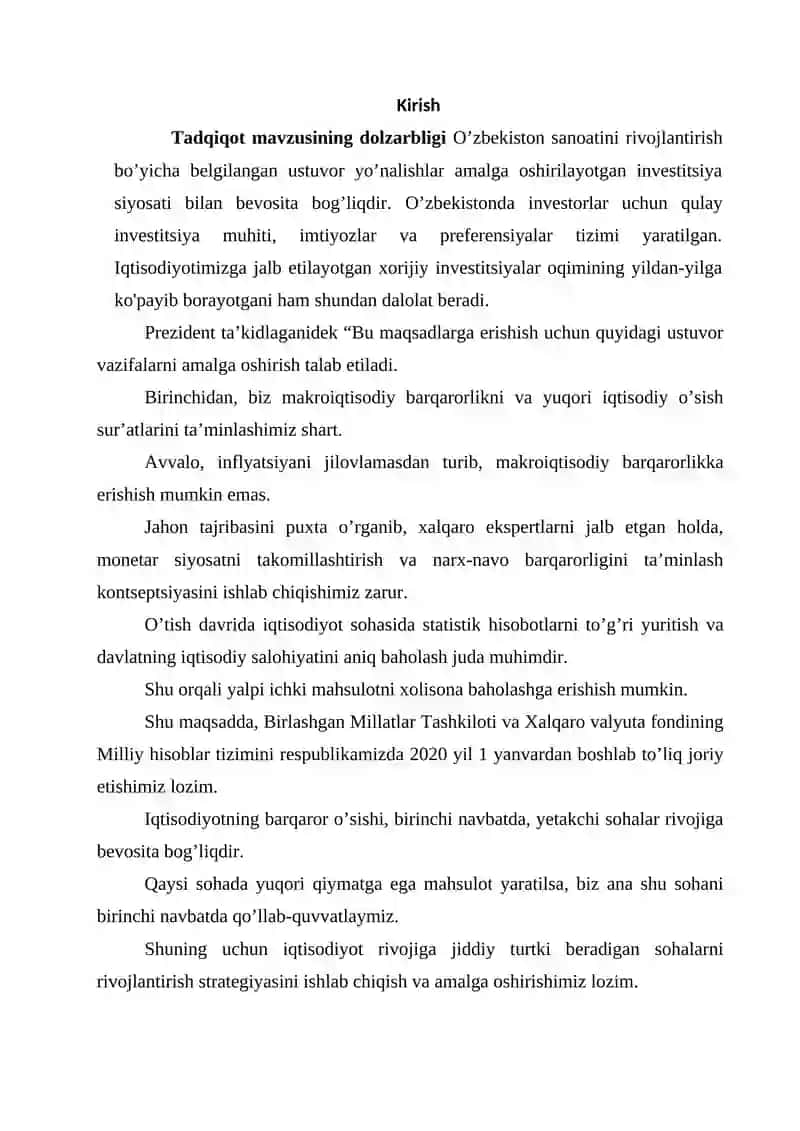 INVESTITSIYALAR JALB QILISHNING IQTISODIY HOLATI 2