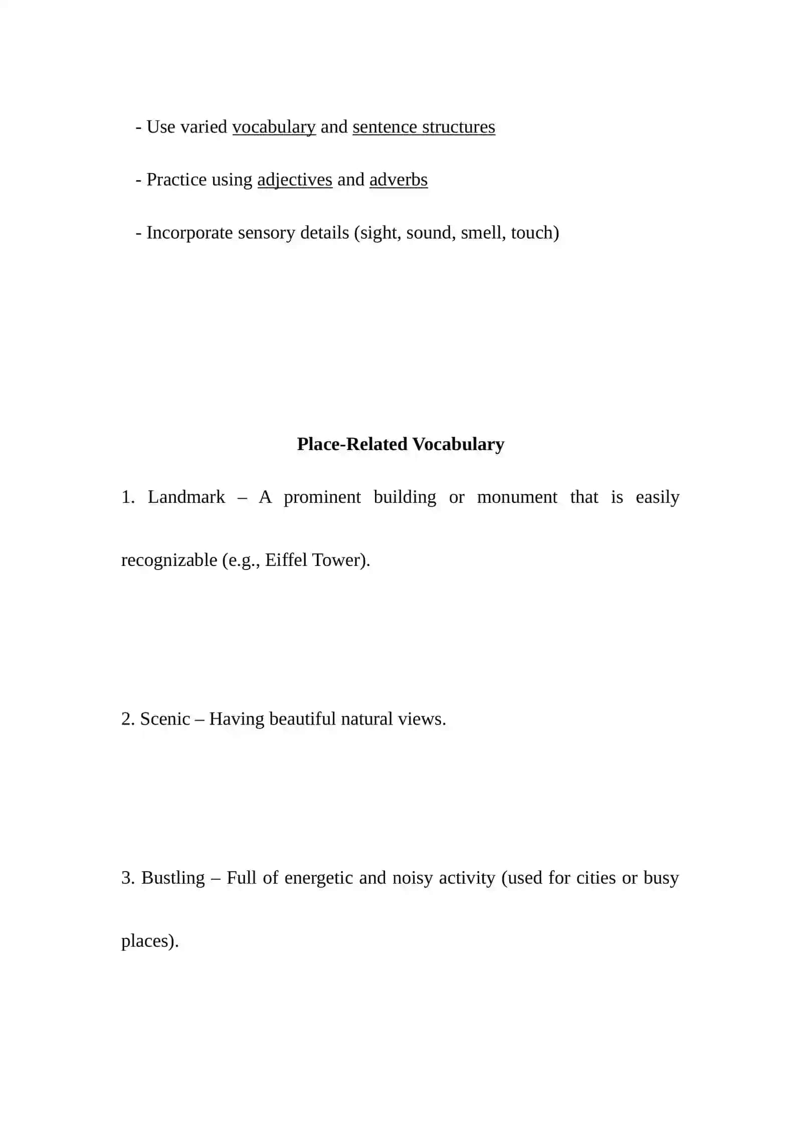 SPEAKING PART 2: PLACES 2