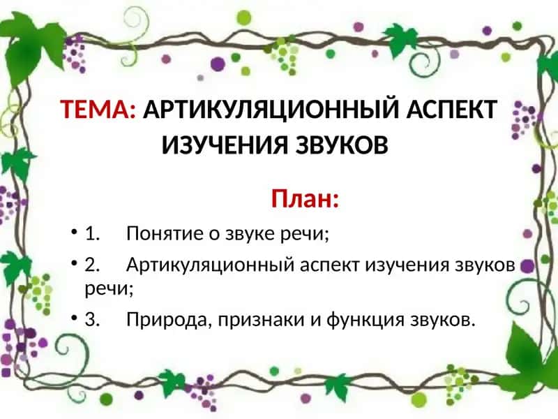 АРТИКУЛЯЦИОННЫЙ АСПЕКТ ИЗУЧЕНИЯ ЗВУКОВ 2