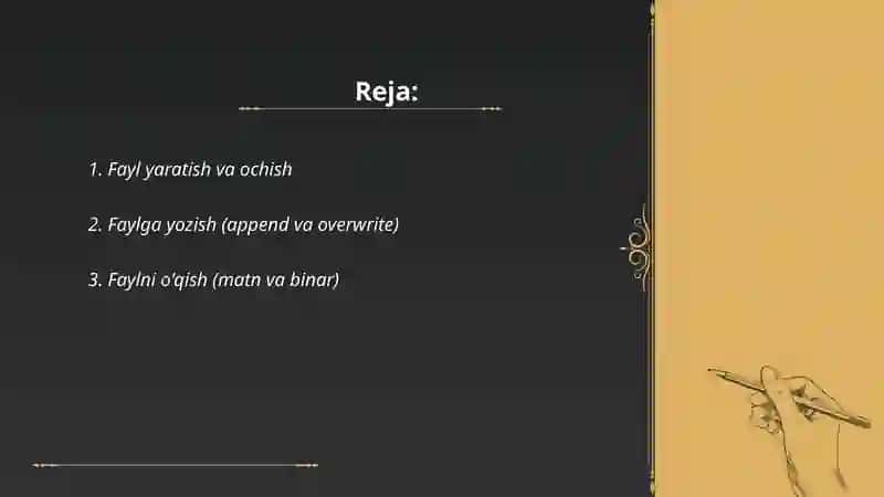 Fayl blan ishlash 2