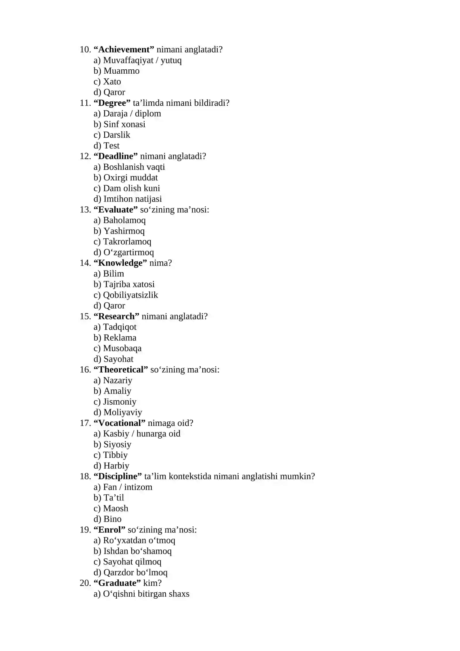 IELTS VOCABULARY — 200 _ TA TEST 2