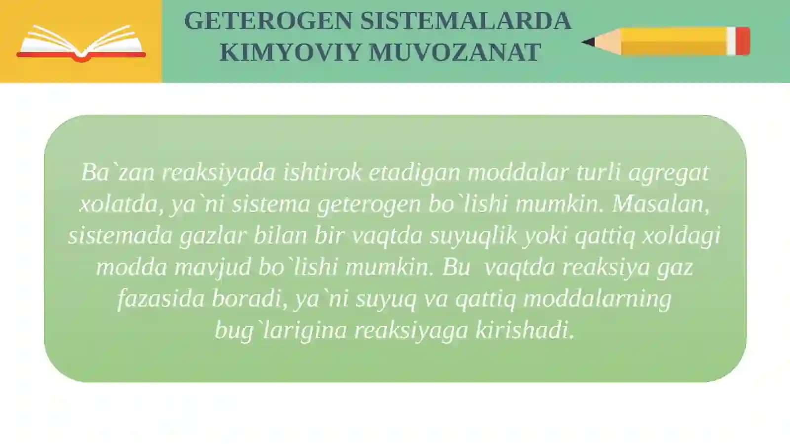 Geterogen sistemalarda fazaviy muvozanat 2