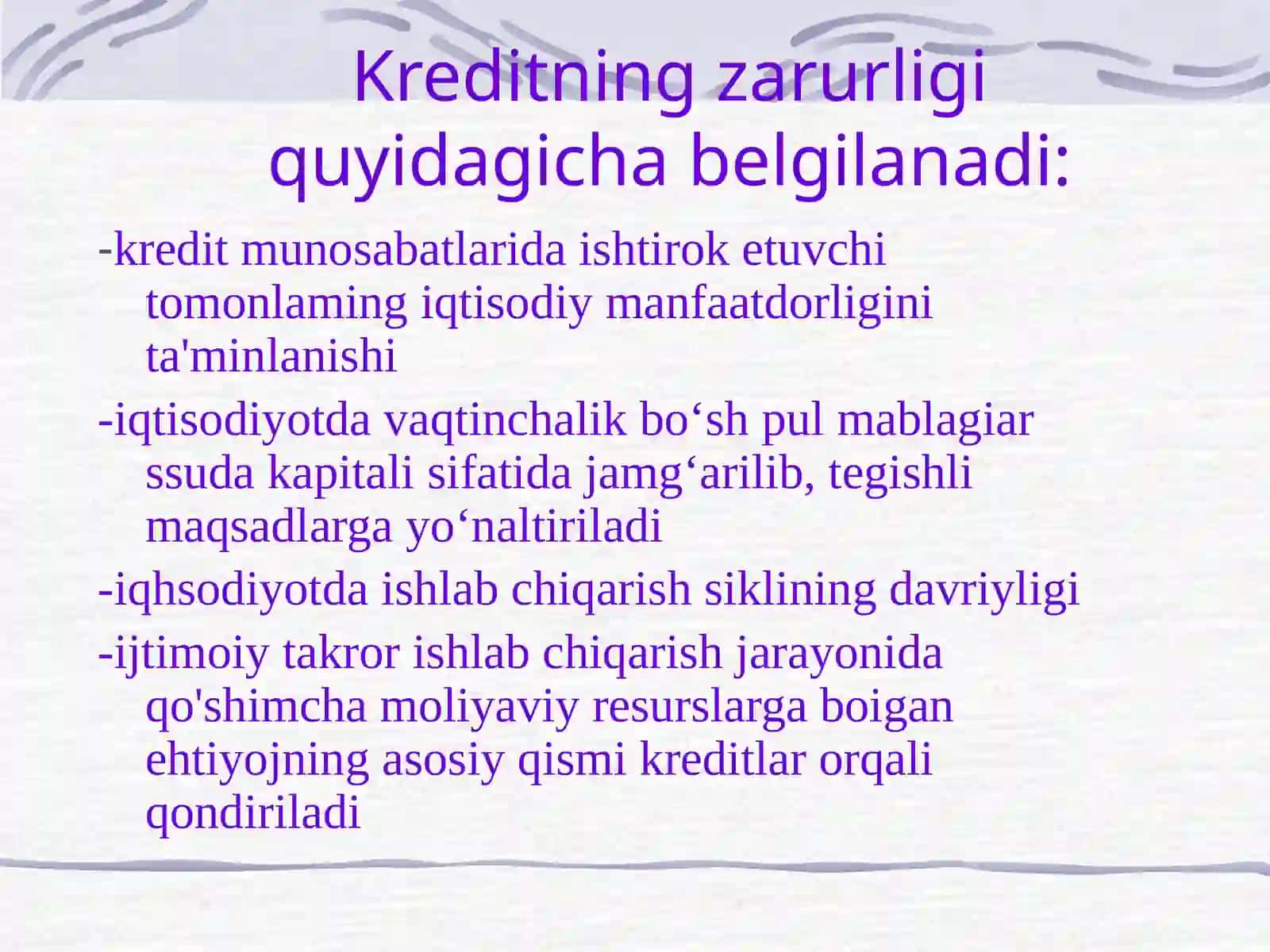 Kredit va uning мazмuni 2