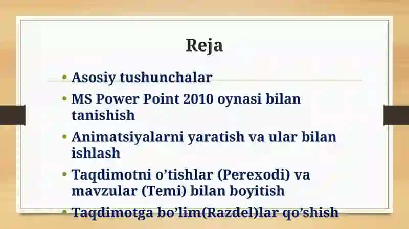 MS Power Point 2010 da dinamik tadqimotlar 2