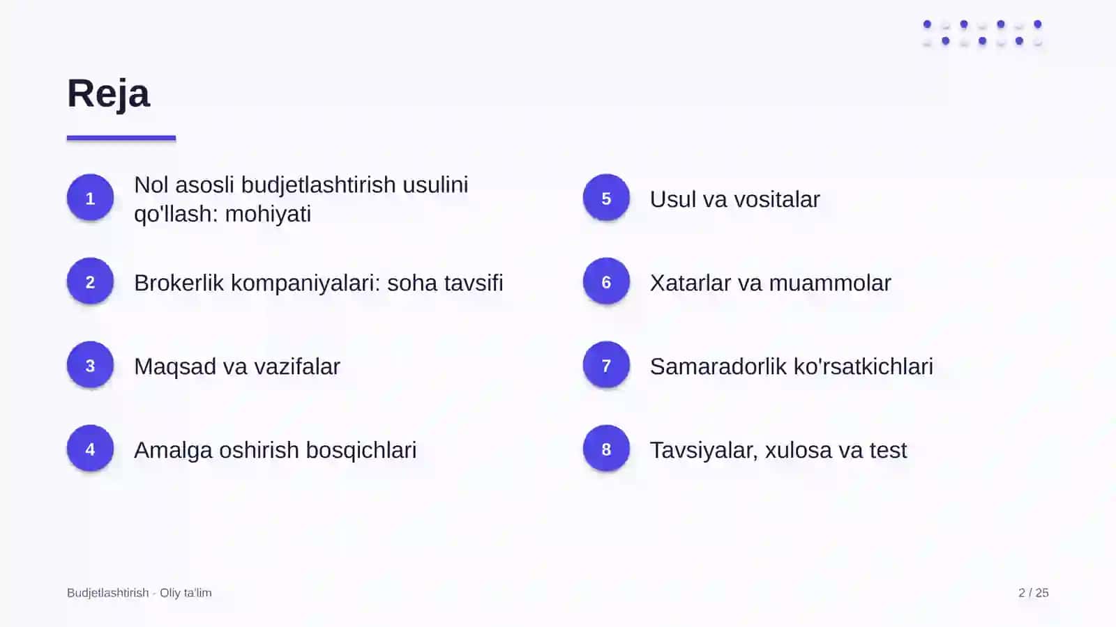 Nol asosli budjetlashtirish usulini qo'llash: mohiyati 2