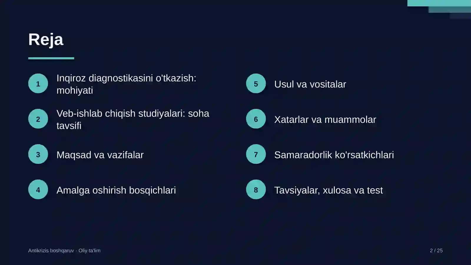 veb ishlab chiqish studiyalarida inqiroz diagnostikasini o'tkazish 8445 2