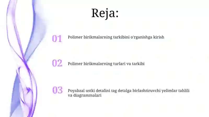 Polimer birikmalarning tarkibini o'rganish 2