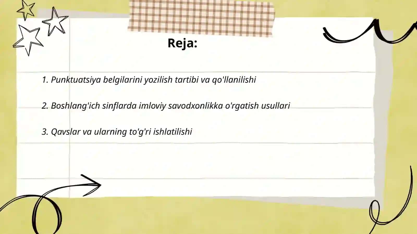 Boshlang'ich ta'limda imloviy punktuatsion savodxonlikni oshirish bo'yicha tavsiyalar ishlab chiqish 2