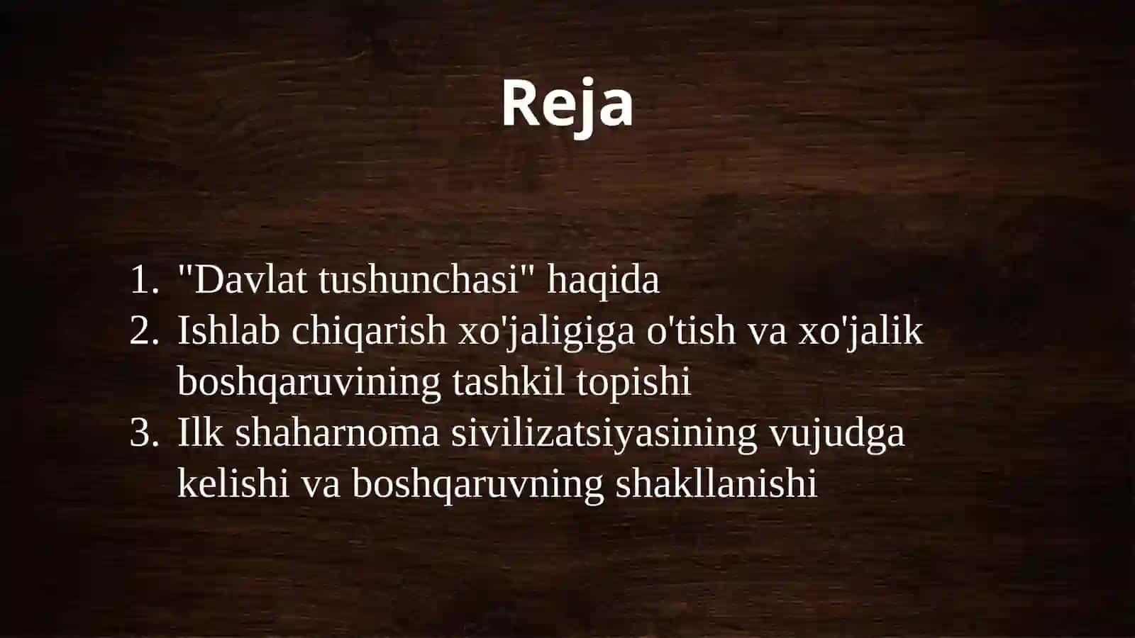 "Davlatchilik tushunchasi" haqida 2