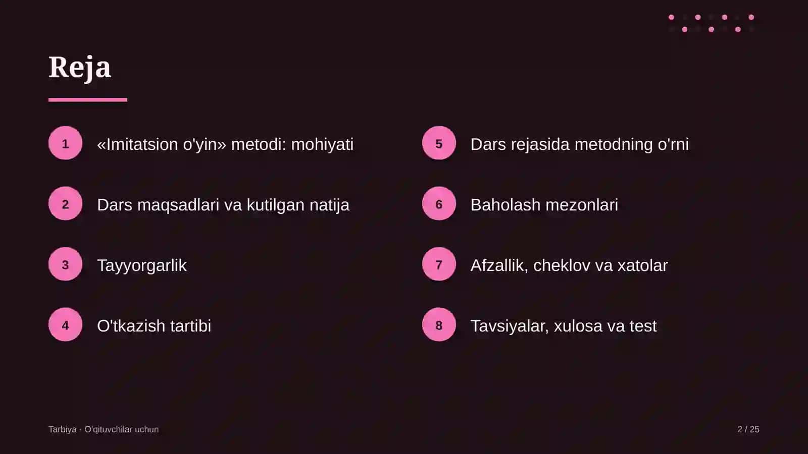tarbiya darslarida imitatsion o'yin metodidan foydalanish 4771 2