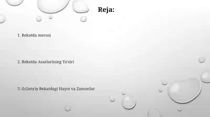 O.Genriy Bekatda hikoyasi 2