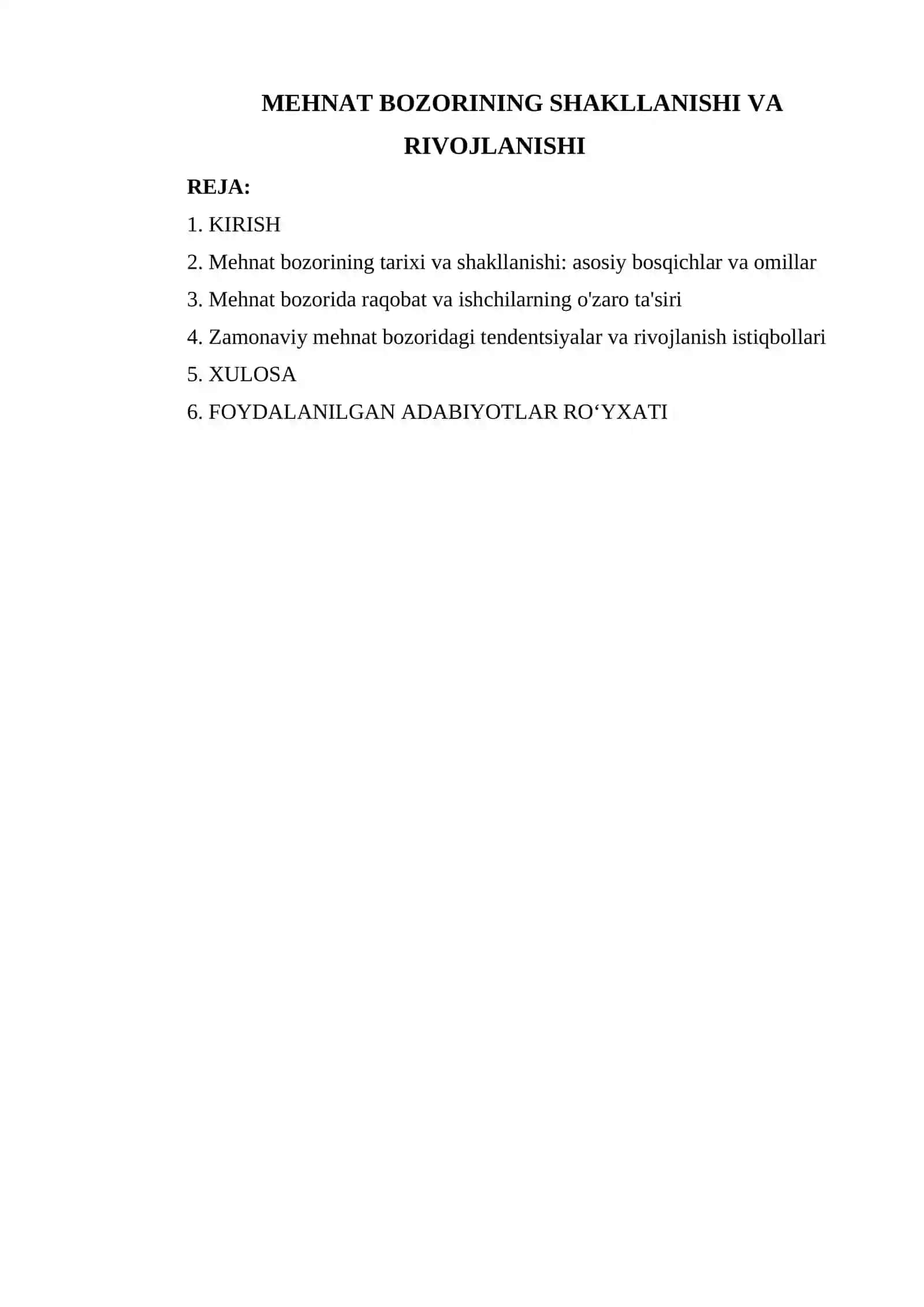 MEHNAT BOZORINING SHAKLLANISHI VA RIVOJLANISHI 2