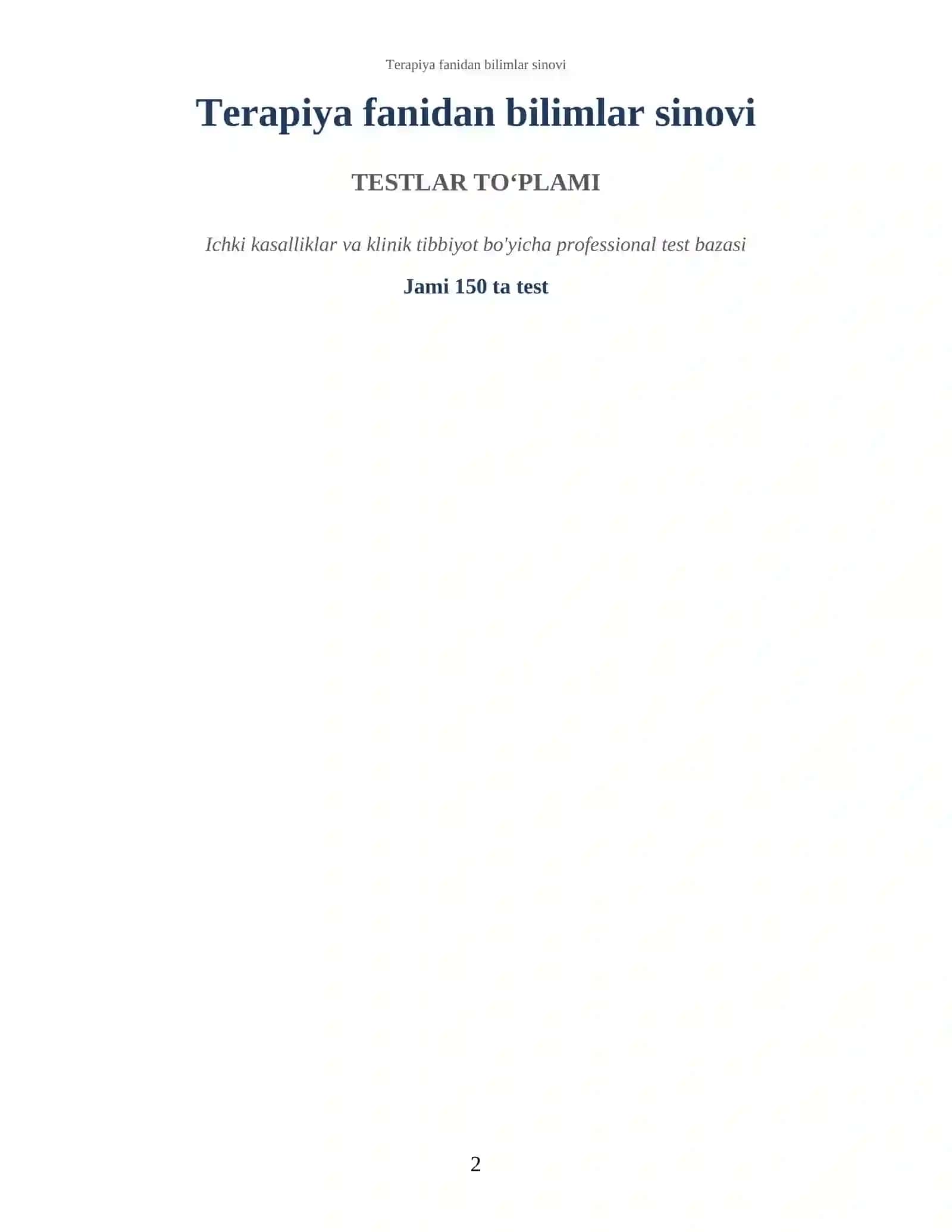 Terapiya fanidan bilimlar sinovi 2