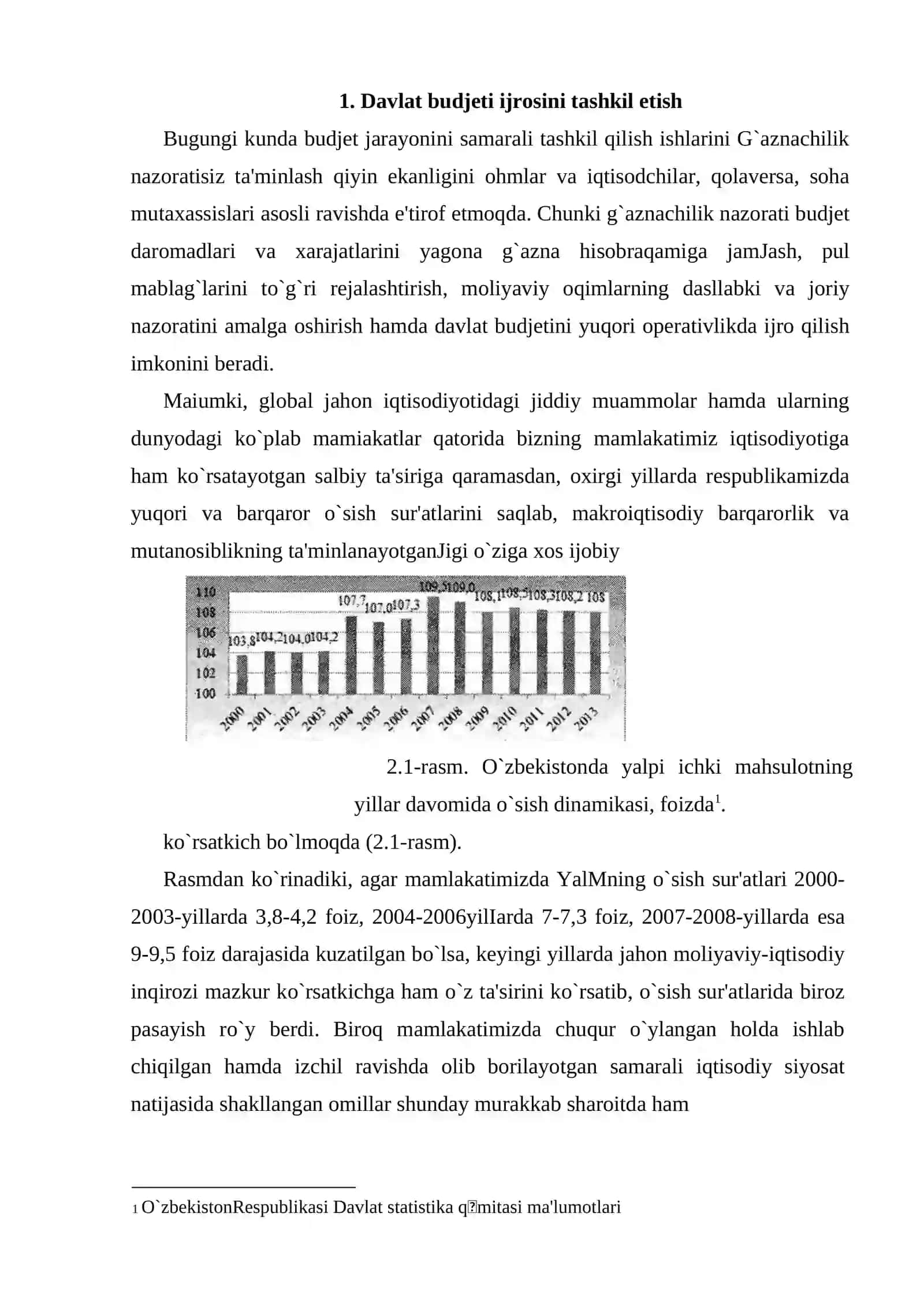Davlat budjetl g`azna ijrosining mohiyati va ahamiyati 2