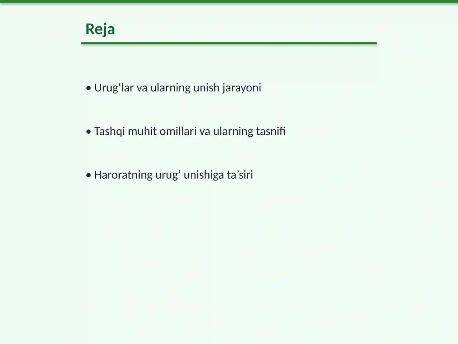 Oʻsimlik urugʻlarining unishiga tashqi muhit omillarining ta’sirini oʻrganish 2